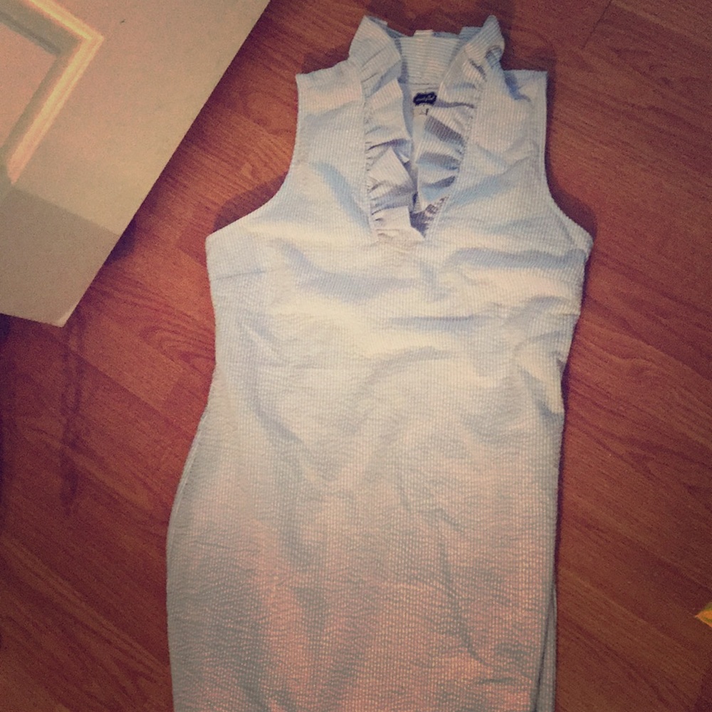 Mudpie seersucker ruffle dress
